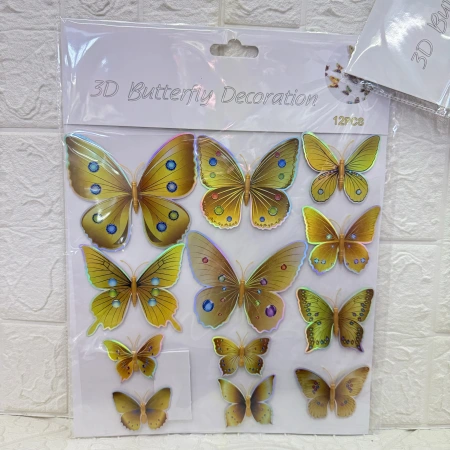 12 three-dimensional butterfly stickers, 3D handcrafted wall stickers for living room and bedroom walls for home decoration 12 three-dimensional butterfly stickers, 3D handcrafted wall stickers for living room and bedroom walls for home decoration